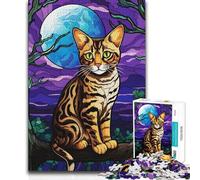 1000 Piece Jigsaw Puzzles for Teenagers Bengal Cat in The Wild Brainteaser Family Games Home Decoration Secret Santa Gifts (38x52cm)