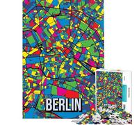 1000 Piece Jigsaw Puzzles for Teenagers Berlin Pop Art City Map Jigsaw Puzzles for Adults Stress Reliever Parent-child Interaction Birthday Present, Gifts, (Size 50x75cm)