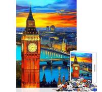 1000 Piece Jigsaw Puzzles for Teenagers Big Ben Tower Jigsaw 1000 Pieces Brain Teaser Game Gifts Ideas Hand Speed Race (38x26cm)