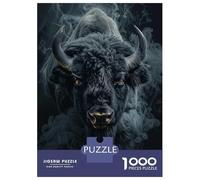 1000 Piece Jigsaw Puzzles for Teenagers Bison in Black Smoke Jigsaw for Adults Relax Games Hand Speed Race Deal As Gifts for The Whole Family 70x50cm/1000pcs