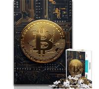 1000 Piece Jigsaw Puzzles for Teenagers Bitcoin Logo, Analysis And Logic,is Ideal As A Gift for The Whole Family Suitable for And 14 38x26cm