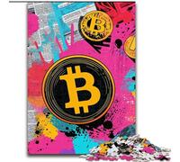 1000 Piece Jigsaw Puzzles for Teenagers Bitcoin Logo,Help The Brain Exercise Addictive Toys to Cultivate Patience Artists Collection,Fine Art 50x75cm