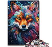 1000 Piece Jigsaw Puzzles for Teenagers Bizarre Colorful Fox Staycation Kill Time with Fully Interlocking Randomly Shaped Pieces 38x26cm