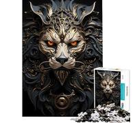 1000 Piece Jigsaw Puzzles for Teenagers Black And Gold Lion Help The Brain Exercise Difficult Hard Relaxing Games Suitable for Ages 14 And Up (38X26CM)