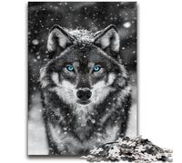 1000 Piece Jigsaw Puzzles for Teenagers Black And White Wolf for And 14 Years And over Impossible Game Christmas Birthday Gift 50x75cm