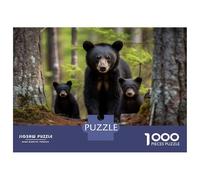 1000 Piece Jigsaw Puzzles for Teenagers Black Bear With Cubs Adult Jigsaw Puzzle Toy Wall Decor Wall Art Unique Birthday And Gifts 38x26cm/1000pcs
