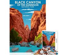 1000 Piece Jigsaw Puzzles for Teenagers Black Canyon The Gunnison Happy Shared Home Activity Thoughtful Festive Present Choice (38x52cm)
