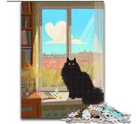 1000 Piece Jigsaw Puzzles for Teenagers Black Cat Learning Educational Toys Fun at Home Activities, Birthday Present,Travel Gifts (size 26x38cm)