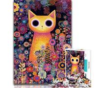 1000 Piece Jigsaw Puzzles for Teenagers Black Cat Oil Painting,Educational Games Home Decoration Birthday Present,Gifts,Wall Art (38x26cm)
