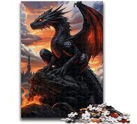 1000 Piece Jigsaw Puzzles for Teenagers Black Dragon Toys Educational Games Stress Relieving Parent-child Interaction for Ages 14+ 26x38cm