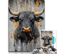 1000 Piece Jigsaw Puzzles for Teenagers Black Gold Bull Adult Jigsaw,Fun Activity for Home, Rainy Days Toys, Birthday Gifts 38x26cm