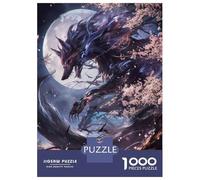 1000 Piece Jigsaw Puzzles for Teenagers Black Kitsune Fox Jigsaws for Adults Family Game Pattern Assembly Unique Birthday And Gifts 52x38cm/1000pcs