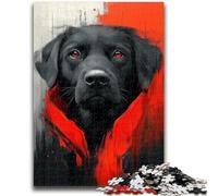 1000 Piece Jigsaw Puzzles for Teenagers Black Labrador for Age 14 Years And over Decompressing Intellectual Educational Toy Great Gift 50x75cm