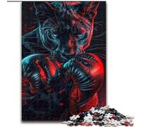 1000 Piece Jigsaw Puzzles for Teenagers Black Leopard Boxer, Help The Brain Exercise Addictive Toys to Cultivate Patience Enhance Memory (Size 50x75cm)