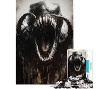 1000 Piece Jigsaw Puzzles for Teenagers Black Monster 1000 Jigsaw Puzzle Home Decoration Toys Stress Reliever for Is Ideal As A Gifts (50x75cm)