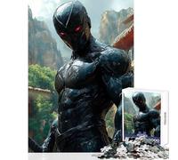 1000 Piece Jigsaw Puzzles for Teenagers Black Ninja with Red Eyes Educational Toy Great Gift Brain Teaser Game Artists Collection, Fine Art Size 38x52cm