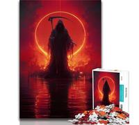 1000 Piece Jigsaw Puzzles for Teenagers Blood Moon Reaper 1000 Piece Puzzle,Artistic Wall Decor & Birthday Gift Idea for Friends, Home Office (size 75x50cm)
