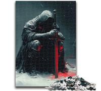 1000 Piece Jigsaw Puzzles for Teenagers Blood Red Knight Adult Puzzles,Learning Educational Toys Family Games Unique Birthday And Gifts (50x75cm)