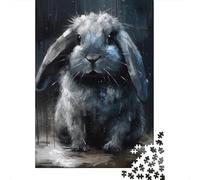 1000 Piece Jigsaw Puzzles for Teenagers Blue Lop Rabbit Art Print Jigsaw for Adults DIY Toys Pattern Assembly Help The Brain Exercise 38x26cm/1000pcs