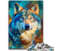 1000 Piece Jigsaw Puzzles for Teenagers Blue Wolf for Age 14 Years And over Decompressing Intellectual Educational Toy Great Gift 50x75cm