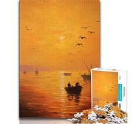 1000 Piece Jigsaw Puzzles for Teenagers Boat at Sunset Adult Puzzles,Challenging Game Gifts for Is Ideal As A Gift for The Whole Family 38x26cm