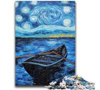 1000 Piece Jigsaw Puzzles for Teenagers Boat Under The Night Sky for Age 14+ Quiz Game Fun at Home Activities, Birthday Present,Travel Gifts 50x75cm