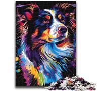 1000 Piece Jigsaw Puzzles for Teenagers Border Collie Adult Puzzles,Challenging Game Gifts for Is Ideal As A Gift for The Whole Family (26x38cm)