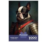 1000 Piece Jigsaw Puzzles for Teenagers Boston Terrier in Military Attire Jigsaw for Adults Hands-on Game Pattern Assembly for Birthday, Chrismas 38x26cm/1000pcs