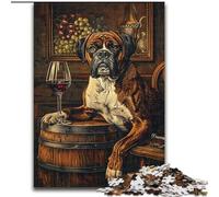 1000 Piece Jigsaw Puzzles for Teenagers Boxer Dog Drinking, Stress Reliever Difficult Challenge Secret Santa Gifts for Age 14 Years Up (Size 26x38cm)
