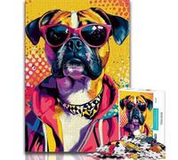 1000 Piece Jigsaw Puzzles for Teenagers Boxer Dog Teenager Jigsaw,Birthday Present, Gifts, Wall Art for Age 14 Years Up 26x38cm