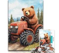 1000 Piece Jigsaw Puzzles for Teenagers Brown Bear Driving A Tractor Teenager Jigsaw,Challenging Game for Is Ideal As A Gift for The Whole Family (size 38x26cm)