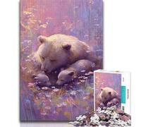 1000 Piece Jigsaw Puzzles for Teenagers Brown Bear Family,Challenging To Complete But Fun And Humorous Birthday Present,Gifts,Wall Art (75x50cm)