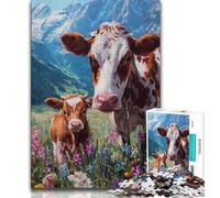 1000 Piece Jigsaw Puzzles for Teenagers Brown Cow Teenager Jigsaw,Relax Games Is Ideal As A Gift for The Whole Family 26x38cm