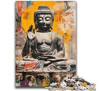 1000 Piece Jigsaw Puzzles for Teenagers Buddha Graffiti, Educational Toys for Is Ideal As A Gift for The Whole Family for And 14 Years Old 50X75CM