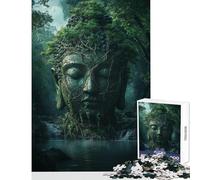1000 Piece Jigsaw Puzzles for Teenagers Buddha Statue in Jungle Jigsaw Puzzles 1000 Educational Toy Gifts For Birthdays Hand Speed Race (50x75cm)