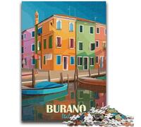 1000 Piece Jigsaw Puzzles for Teenagers Burano Italy 1000 Piece Puzzle,Unique Birthday And Gifts for Age 14 Years Up (50x75cm)