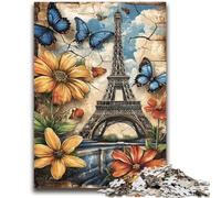 1000 Piece Jigsaw Puzzles for Teenagers Butterfly Flowers Eiffel for And 14 Years And over Educational Challenge Fun Activities at Home, Birthday Gifts, Travel Gifts 50x75cm