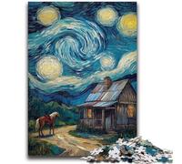 1000 Piece Jigsaw Puzzles for Teenagers Cabin Under The Night Sky Puzzles for Teenagers,Quiz Game Wall Decoration Unique Birthday And Xmas Gifts (75x50cm)