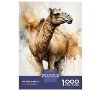 1000 Piece Jigsaw Puzzles for Teenagers Camel Watercolor Jigsaw for Adults Relax Games Hand Speed Race Deal As Gifts for The Whole Family 38x26cm/1000pcs