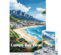 1000 Piece Jigsaw Puzzles for Teenagers Camps Bay Beach, South Africa Jigsaw 1000 Pieces Brain Teaser Game Gifts Ideas Hand Speed Race (38x26cm)