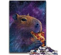 1000 Piece Jigsaw Puzzles for Teenagers Capybara Eats Pizza 1000 Piece Jigsaw,Educational Stress Relief Toy Great Gifts And Toys (38x26cm)
