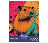 1000 Piece Jigsaw Puzzles for Teenagers Capybara Pop Art Capybara Pop Art Illustration Vibrant Modern Animal Art Jigsaw for Adults Relax Games Hand Speed Race Deal As Gifts for The Whole Family 52x3