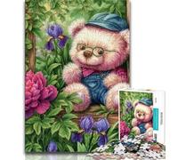 1000 Piece Jigsaw Puzzles for Teenagers Cartoon Teddy Bear 1000 Piece Puzzle,Educational Family Game Suitable for Desktop Decoration 75x50cm