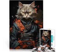 1000 Piece Jigsaw Puzzles for teenagers Cat Japanese Warrior Entspannungsspiele Geburtstagsgeschenk, Geschenke75x50cm