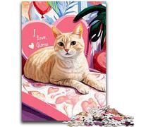 1000 Piece Jigsaw Puzzles for Teenagers Cat Lying on The Sofa Challenging To Complete But Fun And Humorous with Matching Poster And Trivia Sheet 50x75cm