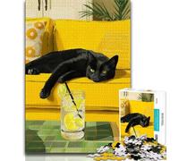 1000 Piece Jigsaw Puzzles for Teenagers Cat Lying on The Sofa Jigsaw,Educational Games Home Decoration Suitable for Desktop Decoration 75x50cm