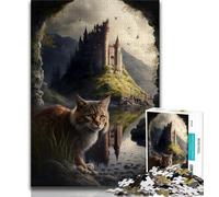 1000 Piece Jigsaw Puzzles for Teenagers Cats on Alien Planet Adult Jigsaw,Quiz Game Wall Decoration Unique Birthday And Xmas Gifts (size 75x50cm)