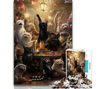 1000 Piece Jigsaw Puzzles for Teenagers Cats Party,Challenging To Complete But Fun And Humorous Birthday Present,Gifts,Wall Art (75x50cm)