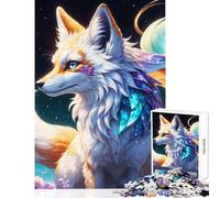 1000 Piece Jigsaw Puzzles for Teenagers Celestial Spirit Fox in A Mystical Night Jigsaw Puzzles for Adults Stress Reliever Parent-child Interaction Birthday Present, Gifts, (38x26cm)