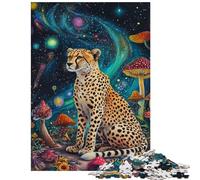 1000 Piece Jigsaw Puzzles for Teenagers Cheetah in Cosmos Educational Games Staycation Kill Time Educational Toy Challenging Game Gifts Size 38x26cm
